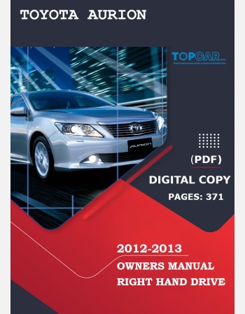toyota aurion 2012-2013 owners manual